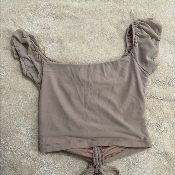 Women's Tan Ruched Top - Picture 3 of 3